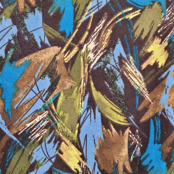 Christopher & Banks Skirt Wrap Retro 70's Abstract Mod Button Midi Blue 8 - Picture 7 of 14